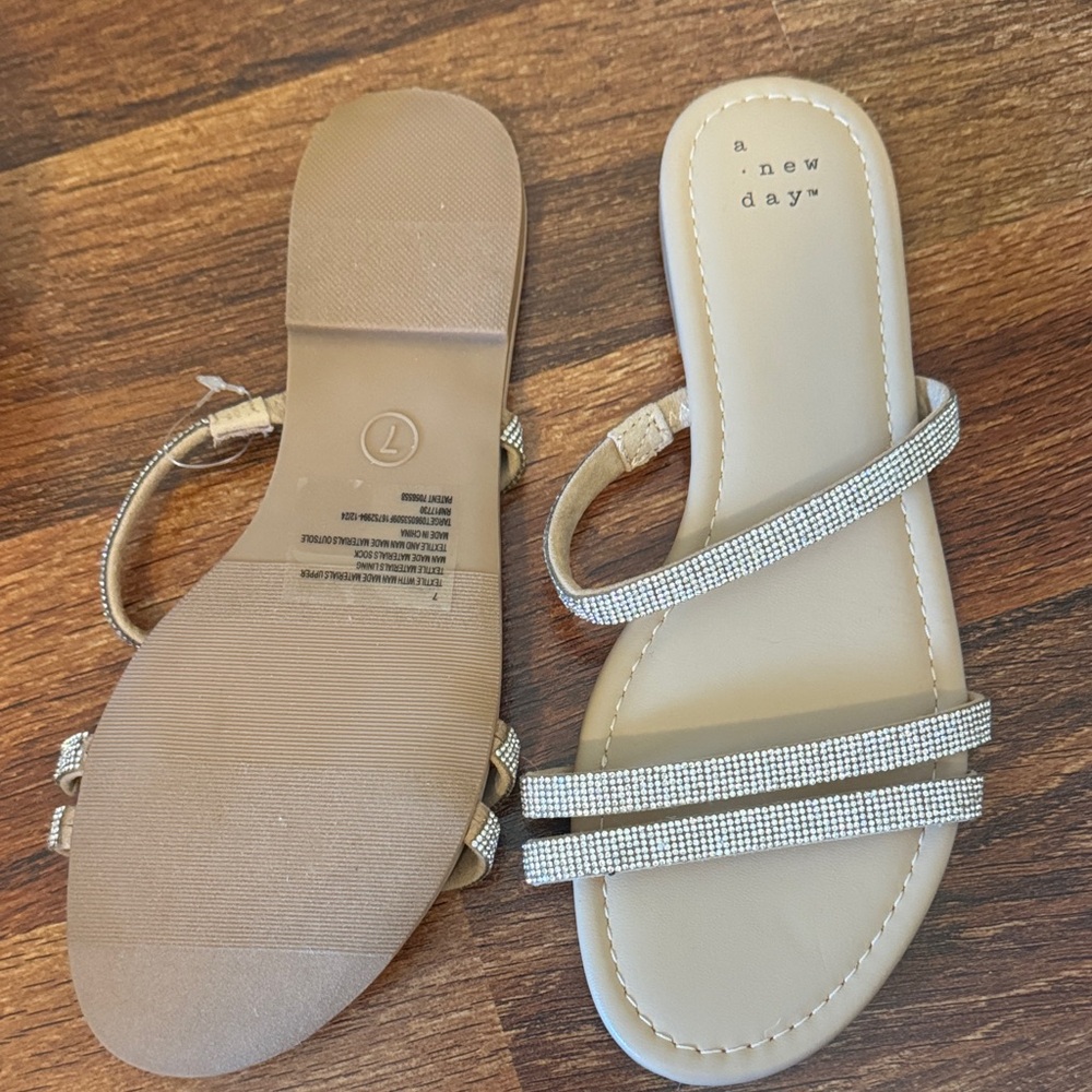 A New Day Beige Strappy Sandals